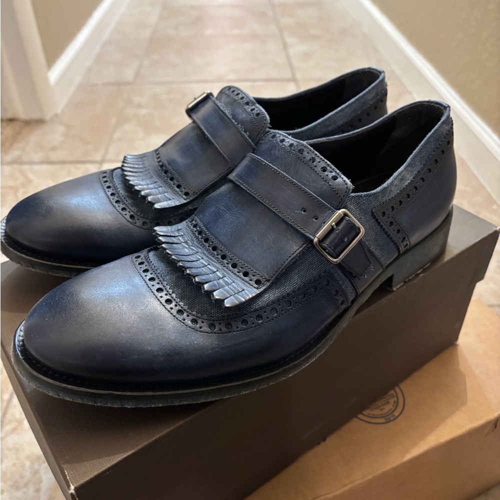 Richard Owe’n blue leather loafers.  Excellent condition with box.